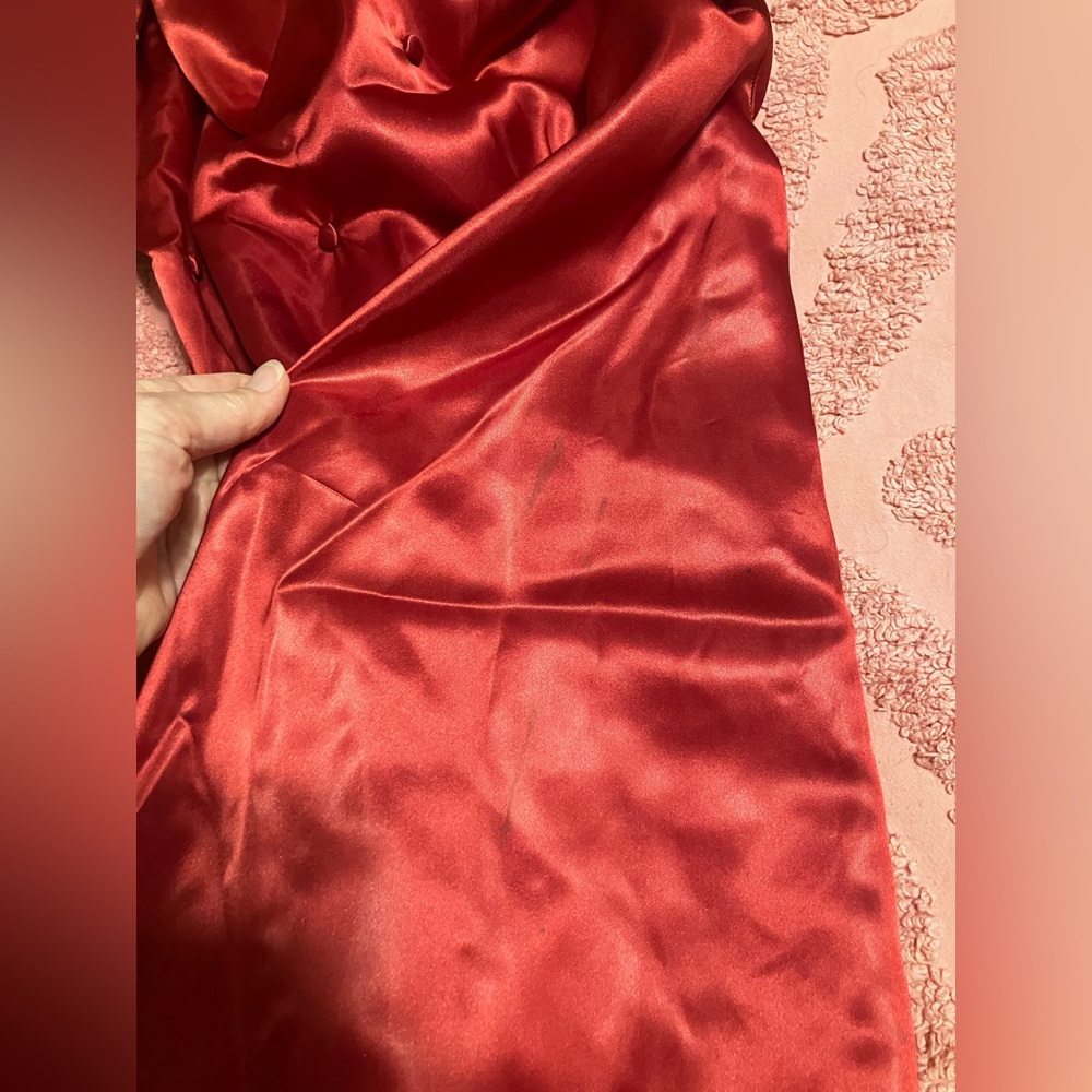 Vintage 1930s / 1940s red satin dress, medium - Picture 11 of 16